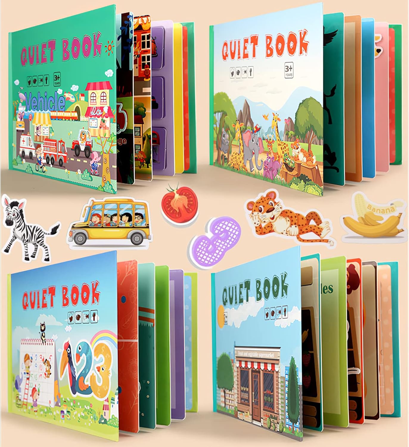 Quiet Book for Toddler (4 books )